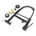 Cuba Dupla Inox Preta Com Torneira De Parede Tábua E Lixeira