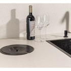 Cuba Dupla Inox Preto Escovado Com Torneira Black E Lixeira