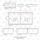 Cuba Dupla Para Cozinha Gourmet Aço Inox 304 Tukano 86x44 Cm