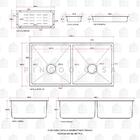 Cuba Dupla Para Cozinha Gourmet Aço Inox 304 Tukano 86x44 Cm