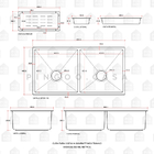 Cuba Dupla Para Cozinha Gourmet Aço Inox 304 Tukano 86x44 Cm