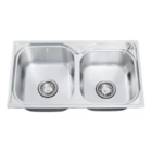 Cuba Dupla Pia Cozinha Gourmet 68x39cm Completa Com Acessório