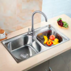 Cuba Dupla Pia Cozinha Gourmet 68x39cm Completa Com Acessório