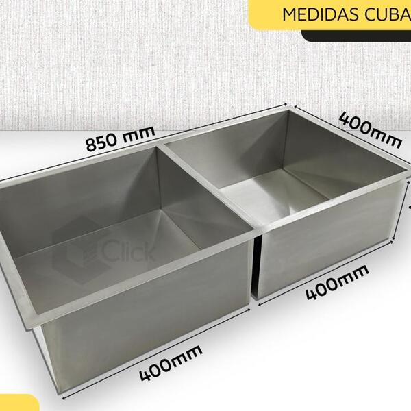 Cuba Dupla Pia Para Cozinha 40x40 Varanda Gourmet De Inox 304