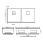 Cuba Dupla Preta Aço Inox 304 Cozinha Área Gourmet Moderna co