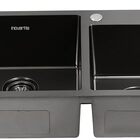 Cuba Dupla Preta Black Cozinha Gourmet em Aço Inox 304 com Vá