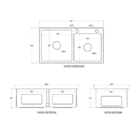 Cuba Dupla Preta Gourmet Quadrada Cozinha Pia Aço Inox + Torn