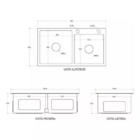 Cuba Dupla Quadrada Cozinha Gourmet Pia Aço Inox Acessórios +