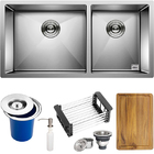 Cuba Dupla Quadrada Inox 304 Cozinha  Embutir  Gourmet 9040 A