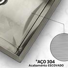 Cuba Dupla Quadrada Inox Cozinha Gourmet Lixeira Pia Inox