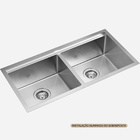 Cuba Dupla Workstation De Cozinha Inox 82x41 Cm (kobe Escovad