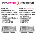 Cuba em Aço Inox 304 com Válvula, Dispenser e Cesto Cozinha Á