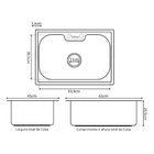 Cuba em Aço Inox 304 com Válvula, Dosador Detergente e Cesto
