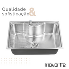 Cuba em Aço Inox 304 com Válvula, Dosador Detergente e Cesto