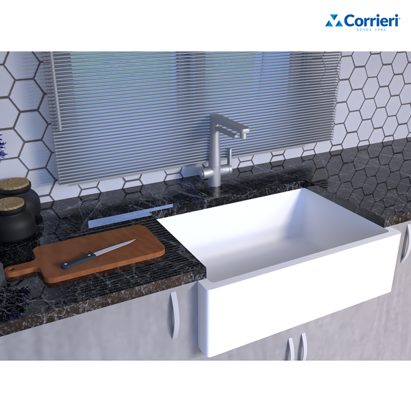 Cuba Farm Sink 65cm Em Ssm Corian + Válvula