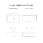 Cuba Farm Sink Simples Embutir ou Sobrepor 74,8 x 44,8 x 19,2 cm 4 1/2'' Resina Fosco| Acetinado Don Artesano