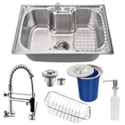 Cuba Gourmet 60x42 Inox304 + Lixeira 5l E Torneira De Parede