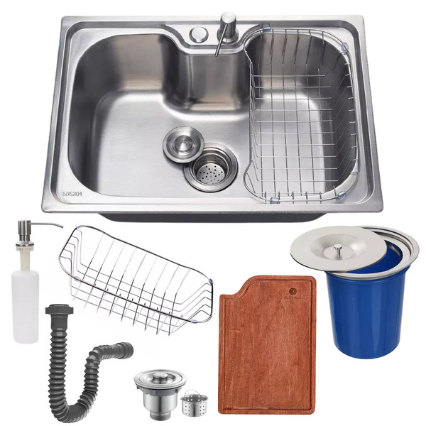 Cuba Gourmet 60x42 Inox 304 Tábua De Corte E Lixeira Inox 5l