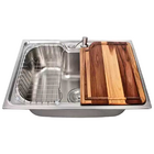 Cuba Gourmet 60x42 Inox 304 Tábua De Corte E Lixeira Inox 5l