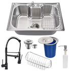 Cuba Gourmet 60x42cm Em Inox 304 + Lixeira E Torneira Black