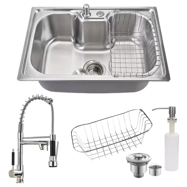 Cuba Gourmet 60x42cm Inox 304 + Torneira Gourmet Cromada