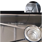 Cuba Gourmet 75x45cm Completa Cascata Lava Copos Aço Inox 304