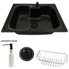 Cuba Gourmet Aço Black 50x40cm Com Acessórios