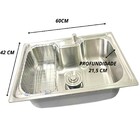 Cuba Gourmet Aço Inox 304 Com Acessórios 60x42cm Cozinha Pia