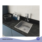 Cuba Gourmet Aço Inox 304 Quadrada 44x44cm Com Ralo E Sifão