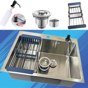 Foto de Cuba Gourmet C/ Acessórios 60x45cm Aço Inox 304 Cozinha Pia