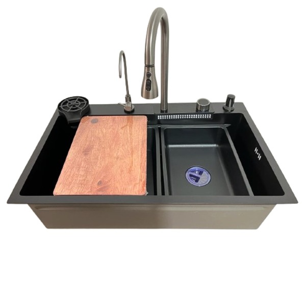 Cuba Gourmet Cascata Completa Preta Com Acessórios 75x46cm Co