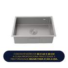 Cuba Gourmet Cozinha 50x40 Completa Aço Inox 304 Escovado Pra
