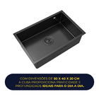 Cuba Gourmet Cozinha 50x40 Completa Aço Inox 304 Escovado Pre