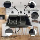 Cuba Gourmet Cozinha E Lixeira Quadrada Preta Torneira Preta