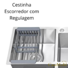 Cuba Gourmet Dupla 78x43 Inox Escovado Quadrada C/ Acessórios