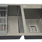 Cuba Gourmet Dupla 78x43cm Inox 304 Escovada + Acessórios