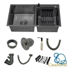 Cuba Gourmet Dupla Inox Preta Quadrada 78x43 C/ Acessórios