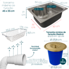 Cuba Gourmet Inox 304 50x40 Lixeira De Embutir 5 Litros Doura