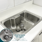 Cuba Gourmet Inox 304 60x42 Pia Cozinha Com Cesto Escorredor