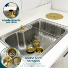 Cuba Gourmet Inox 60x42 Lixeira De Embutir 5 Litros Dourada D