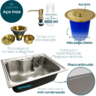 Cuba Gourmet Inox 60x42 Lixeira De Embutir 5 Litros Dourada D