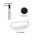 Cuba Gourmet Inox Black 50x40cm Com Torneira Preta De Parede