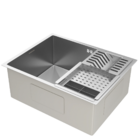 Cuba Gourmet Para Cozinha Malibú Aço Inox 304 Quadrada Com Ca