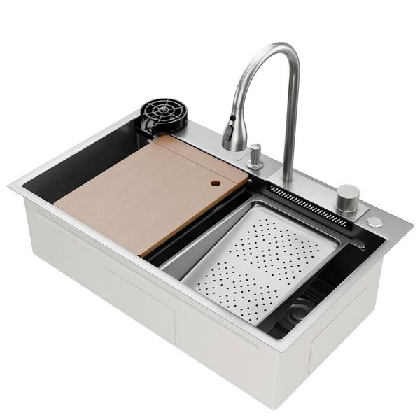 Cuba Gourmet Para Cozinha Miami Cascata Aço Inox 304 Goldenx