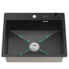 Cuba Gourmet Para Cozinha Mônaco Quadrada Preto Aço Inox 304