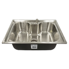 Cuba Gourmet Pia Inox 304 Com Lixeira Embutir 5l Dosador De S