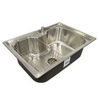 Cuba Gourmet Pia Inox 304 Com Lixeira Embutir 5l Dosador De S