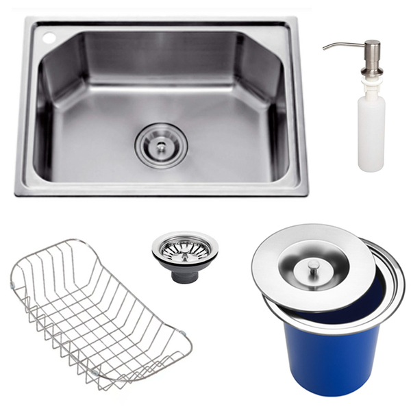 Cuba Gourmet Pia Inox 304 Com Lixeira Embutir 5l Dosador De S