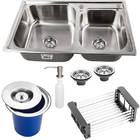 Cuba Gourmet Pia Inox 304 Com Lixeira Embutir 5l Dosador De S