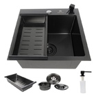 Cuba Gourmet Quadrada 44x44cm Preta Aço Inox 304 Com Acessóri